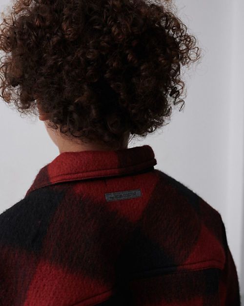 My Little Cozmo Giacca in Misto Lana a Quadri - Rosso/Nero Giacche